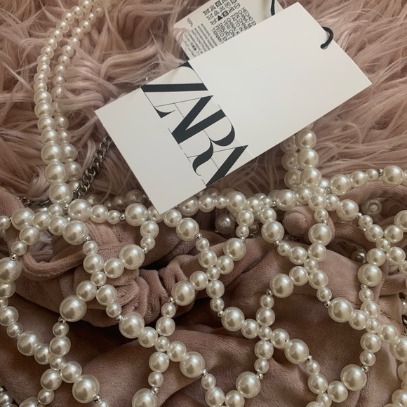 Zara Velvet Pearl Bag - Picture 2 of 6